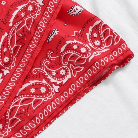 Red Zip Back Boho Paisley Print Skirt - NWT - Picture 5 of 5